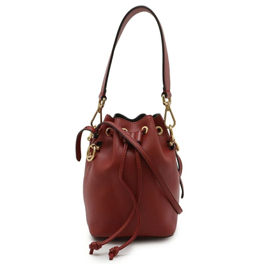 Fendi Mon Tresor Leather Shoulder Bag Red